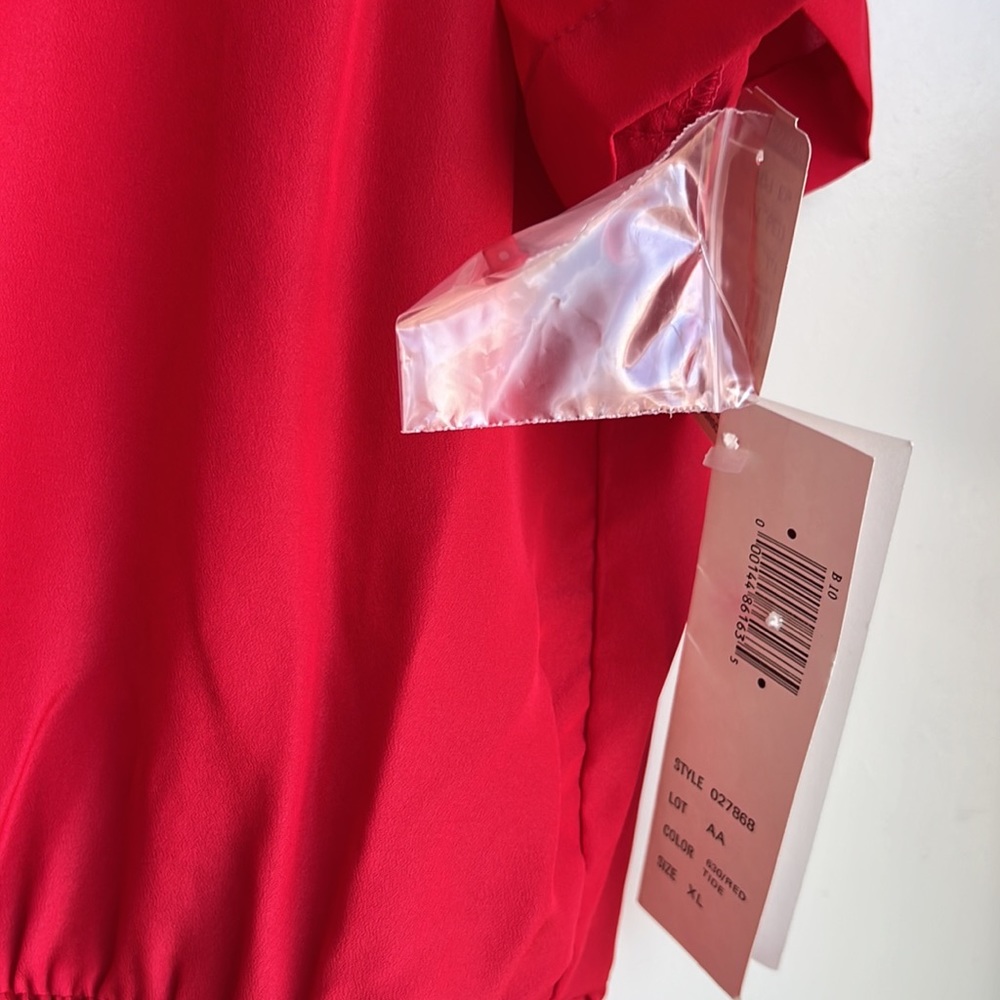 Vintage Laura & Jayne Collection Red Button up Smocked Hem blouse - Picture 7 of 11